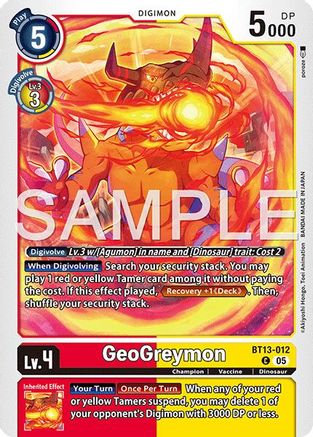 Geogreymon - BT13-012 (Reprint) (BT13-012) - [Advanced Booster Digimon Generation] Foil - Trinity Hobby