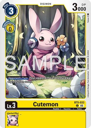 Cutemon (Reprint) (BT5-033) - [Advanced Booster Digimon Generation] Foil - Trinity Hobby
