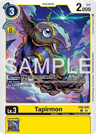 Tapirmon (Reprint) (EX8-030) - [Advanced Booster Digimon Generation] Foil - Trinity Hobby