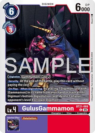 GulusGammamon (Reprint) (BT21-069) - [Advanced Booster Digimon Generation] Foil - Trinity Hobby