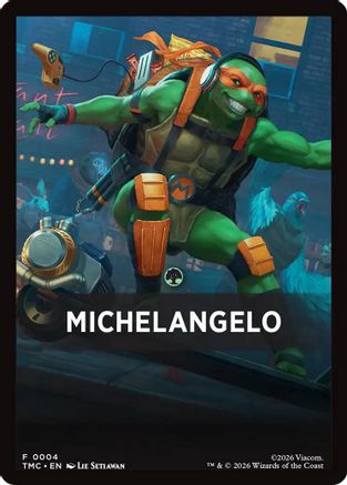 Michelangelo Theme Card  (TMC-004) - [Commander: Teenage Mutant Ninja Turtles] - Trinity Hobby
