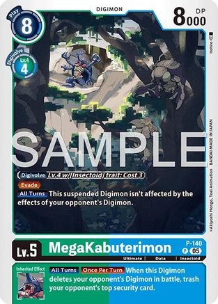 MegaKabuterimon P-140 (Reprint) (P-140) - [Advanced Booster Digimon Generation] Foil - Trinity Hobby