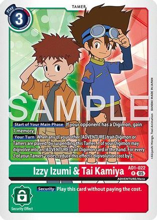 Izzy Izumi & Tai Kamiya (AD1-022) - [Advanced Booster Digimon Generation] Foil - Trinity Hobby