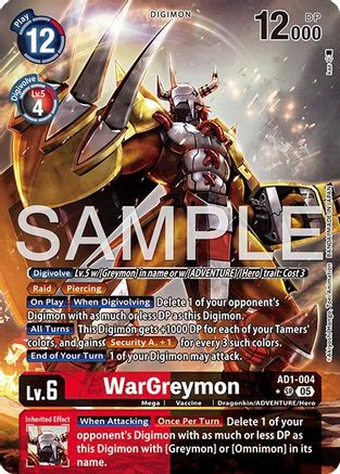 WarGreymon (Alternate Art) (AD1-004) - [Advanced Booster Digimon Generation] Foil - Trinity Hobby