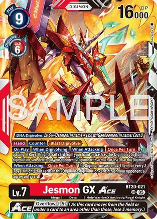 Jesmon GX ACE (Reprint) (BT20-021) - [Advanced Booster Digimon Generation] Foil - Trinity Hobby