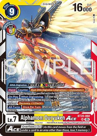 Alphamon: Ouryuken ACE (Reprint) (BT20-060) - [Advanced Booster Digimon Generation] Foil - Trinity Hobby