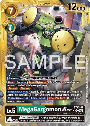 MegaGargomon ACE (Gold Border) (ST17-08) - [Advanced Booster Digimon Generation] Foil