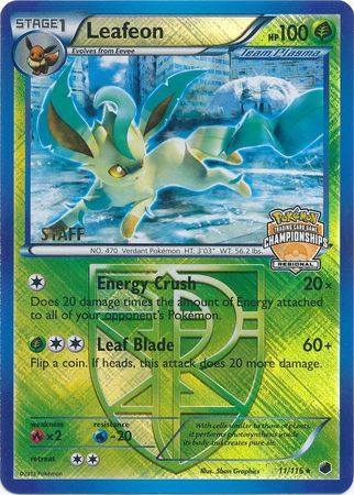 Leafeon (11/116) (Regional Championship Promo Staff) [Black & White: Plasma Freeze] - Trinity Hobby
