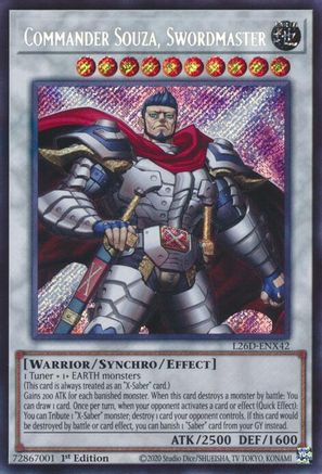 Commander Souza, Swordmaster (Secret Rare) [L26D-ENX42] - Legendary Modern Decks 2026 1st Edition - Secret Rare - Trinity Hobby