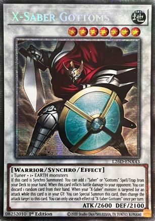 X-Saber Gottoms (Starlight Rare) [L26D-ENX43] - Legendary Modern Decks 2026 1st Edition - Starlight Rare - Trinity Hobby