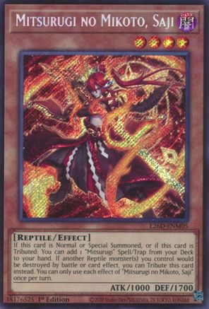 Mitsurugi no Mikoto, Saji (Secret Rare) [L26D-ENM05] - Legendary Modern Decks 2026 1st Edition - Secret Rare - Trinity Hobby
