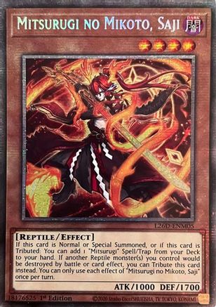 Mitsurugi no Mikoto, Saji (Starlight Rare) [L26D-ENM05] - Legendary Modern Decks 2026 1st Edition - Starlight Rare - Trinity Hobby
