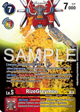 RizeGreymon - BT13-015 (Alternate Art) (BT13-015) - [Advanced Booster Digimon Generation] Foil