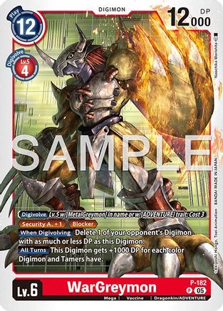 WarGreymon - P-182 (Reprint) (P-182) - [Advanced Booster Digimon Generation] Foil