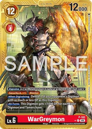 WarGreymon - P-182 (Gold Border) (P-182) - [Advanced Booster Digimon Generation] Foil