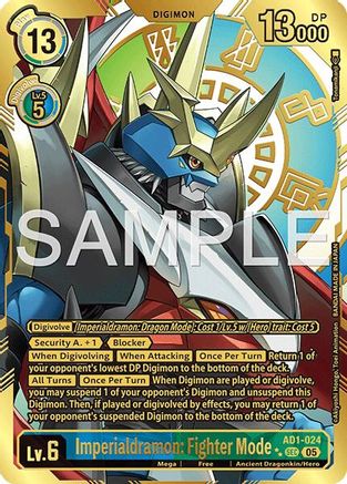 Imperialdramon: Fighter Mode - AD1-024 (Rare Pull) (AD1-024) - [Advanced Booster Digimon Generation] Foil