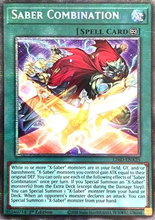 Saber Combination (Starlight Rare) [L26D-ENX25] - Legendary Modern Decks 2026 1st Edition - Starlight Rare - Trinity Hobby