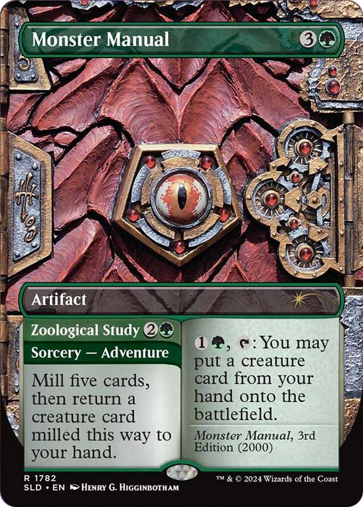 Monster Manual // Zoological Study  [Foil]  (SLD-1782) - [Secret Lair Drop] (Borderless) - Trinity Hobby