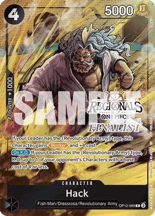 Hack (Regionals Finalist Card Set 26-27) (OP12-089) - [One Piece Promotion Cards] Foil