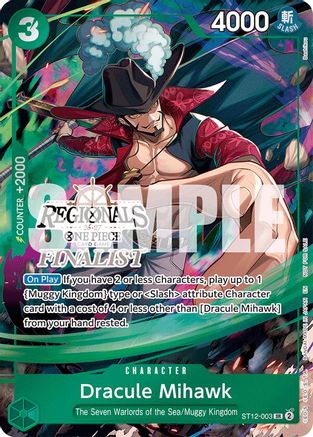 Dracule Mihawk (Regionals Finalist Card Set 26-27) (ST12-003) - [One Piece Promotion Cards] Foil