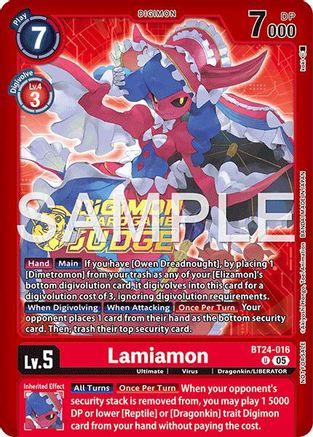 Lamiamon (Judge Pack 9) (BT24-016) - [Time Stranger] Foil