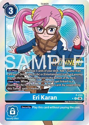 Eri Karan (Store Tournament 2026 Vol. 2 Winner Pack) (P-233) - [Digimon Promotion Cards] Foil - Trinity Hobby