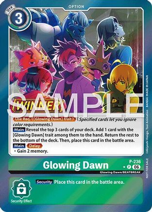 Glowing Dawn (Store Tournament 2026 Vol. 2 Winner Pack) (P-236) - [Digimon Promotion Cards] Foil - Trinity Hobby