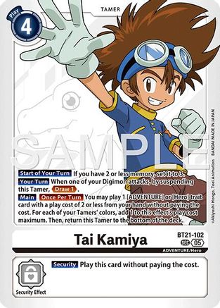 Tai Kamiya - BT21-102 (Reprint) (BT21-102) - [Advanced Booster Digimon Generation] Foil