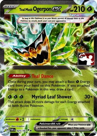 Teal Mask Ogerpon EX - 025/167 (Prize Pack Series 7) - (25/167) Holofoil [Prize Pack Series Cards]