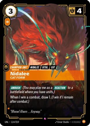 Nidalee - Cat Form (114/219) - Unleashed Foil - Trinity Hobby