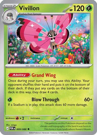 Vivillon - (009) Reverse Holofoil [ME03 Perfect Order] - Trinity Hobby