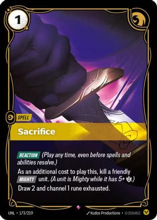 Sacrifice (173/219) - Unleashed Foil - Trinity Hobby