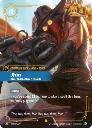 Jhin - Meticulous Killer (Alternate Art) (089a/219) - Unleashed Foil - Trinity Hobby