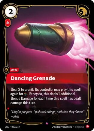 Dancing Grenade (020/219) - Unleashed Foil - Trinity Hobby