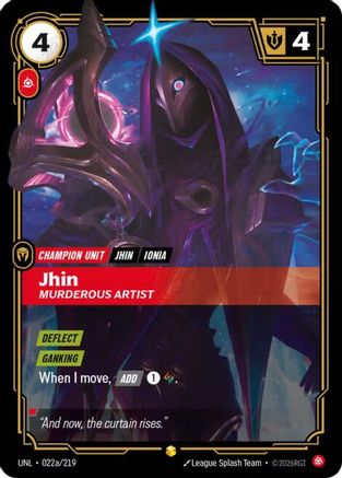 Jhin - Murderous Artist (Alternate Art) (022a/219) - Unleashed Foil - Trinity Hobby