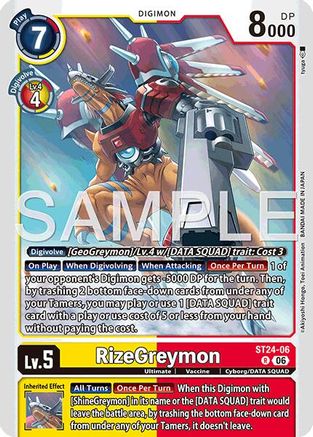RizeGreymon (ST24-06) - [Starter Deck 24: Data Squad] Foil