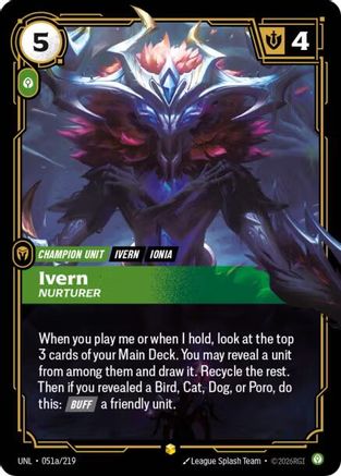 Ivern - Nurturer (Alternate Art) (051a/219) - Unleashed Foil - Trinity Hobby