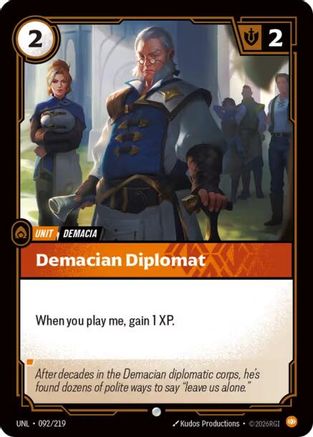 Demacian Diplomat (092/219) - Unleashed Foil - Trinity Hobby