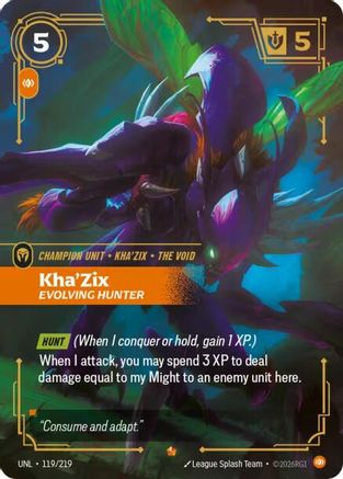 Kha'Zix - Evolving Hunter (119/219) - Unleashed Foil - Trinity Hobby