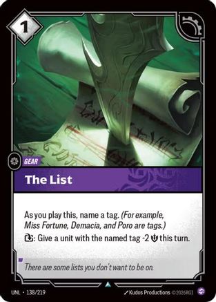 The List (138/219) - Unleashed Foil - Trinity Hobby