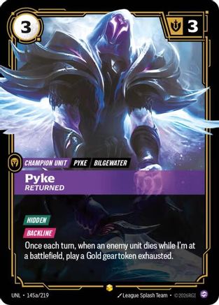 Pyke - Returned (Alternate Art) (145a/219) - Unleashed Foil - Trinity Hobby