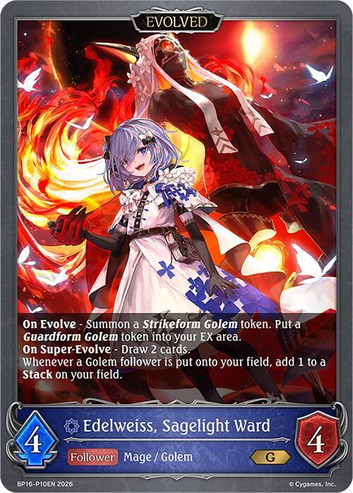 Edelweiss, Sagelight Ward (Evolved) - P10 (Foil) - BP16: New World Genesis (BP16-P10EN) - Trinity Hobby