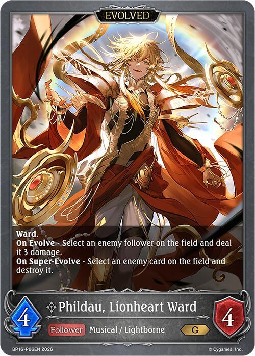 Phildau, Lionheart Ward (Evolved) - P26 (Foil) - BP16: New World Genesis (BP16-P26EN) - Trinity Hobby