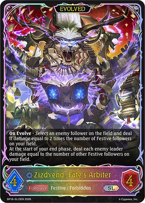Zizdvend, Fate's Arbiter (Evolved) (SL) - BP16: New World Genesis (BP16-SL13EN) - Trinity Hobby