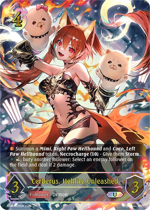 Cerberus, Hellfire Unleashed (U) - BP16: New World Genesis (BP16-U05EN) - Trinity Hobby