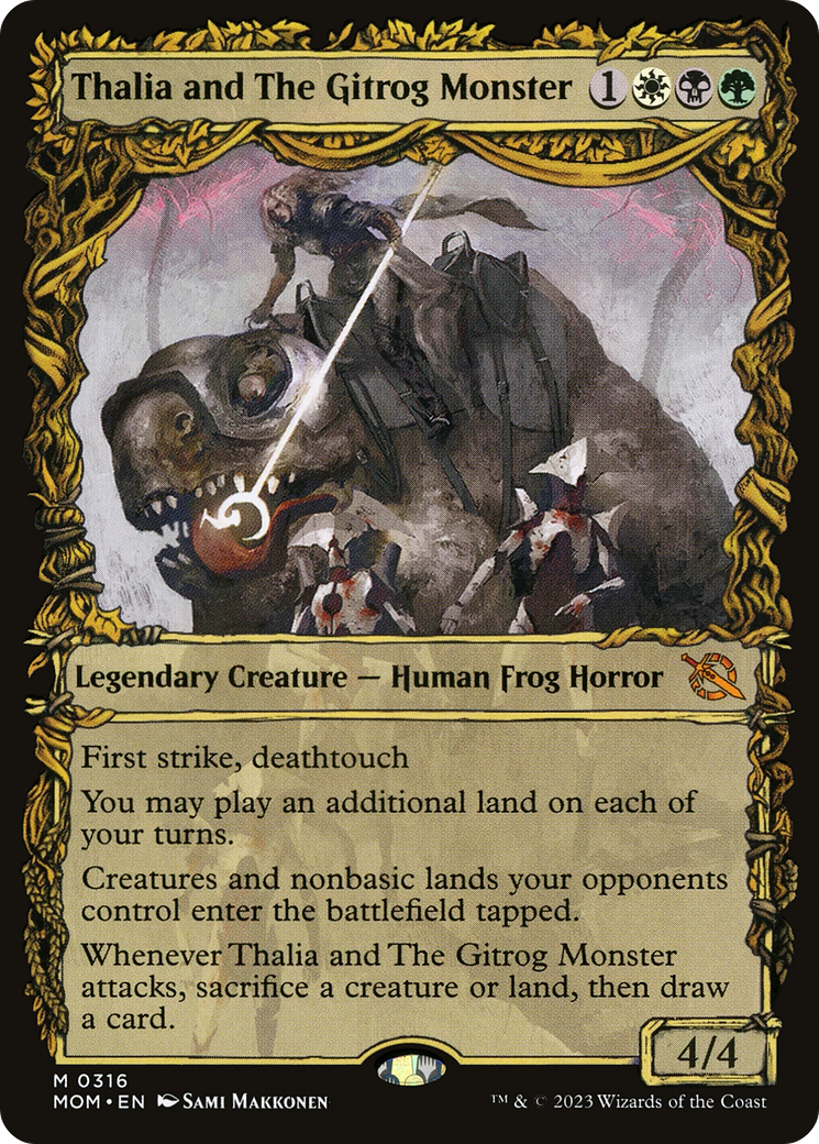 Thalia and The Gitrog Monster (Showcase Planar Booster Fun) [March of the Machine] - Trinity Hobby