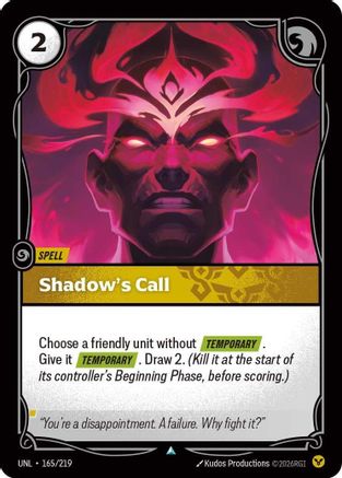 Shadow's Call (165/219) - Unleashed Foil - Trinity Hobby