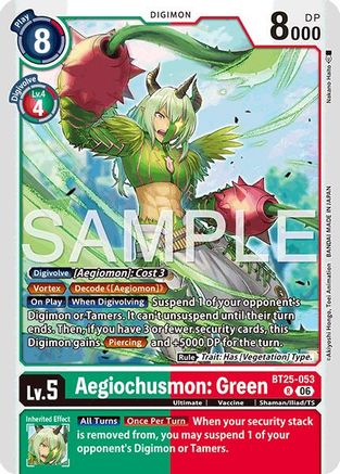 Aegiochusmon: Green (BT25-053) - [Dual Revolution] Foil
