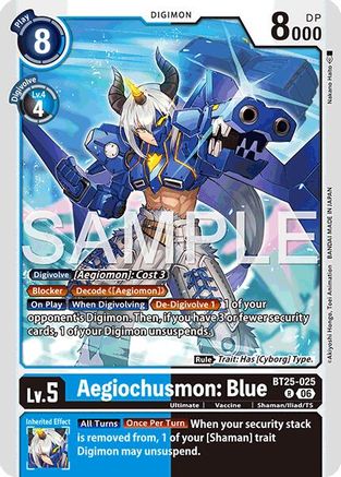 Aegiochusmon: Blue (BT25-025) - [Dual Revolution] Foil