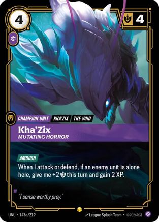 Kha'Zix - Mutating Horror (Alternate Art) (143a/219) - Unleashed Foil - Trinity Hobby